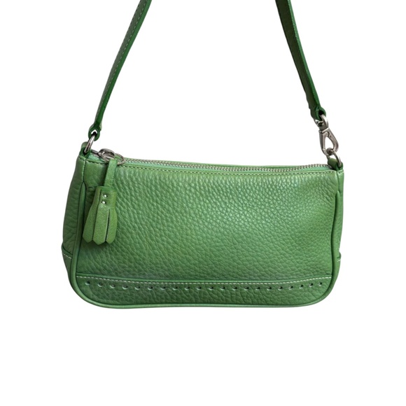 Coach Hampton mini Demi baguette vintage y2k RARE green pebbled leather - Picture 3 of 15
